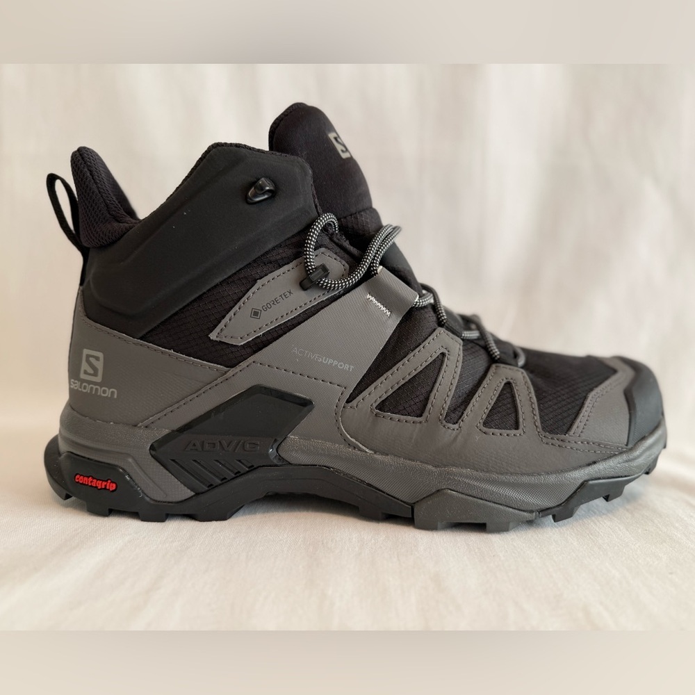 Salomon X Ultra 4 Mid Wide Gor-Tex Black and Gray Outdoor Boots